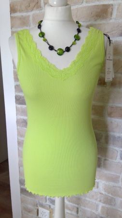 Top débardeur dentelles vert-pomme TOM TAILOR, t. M/L, NEUF