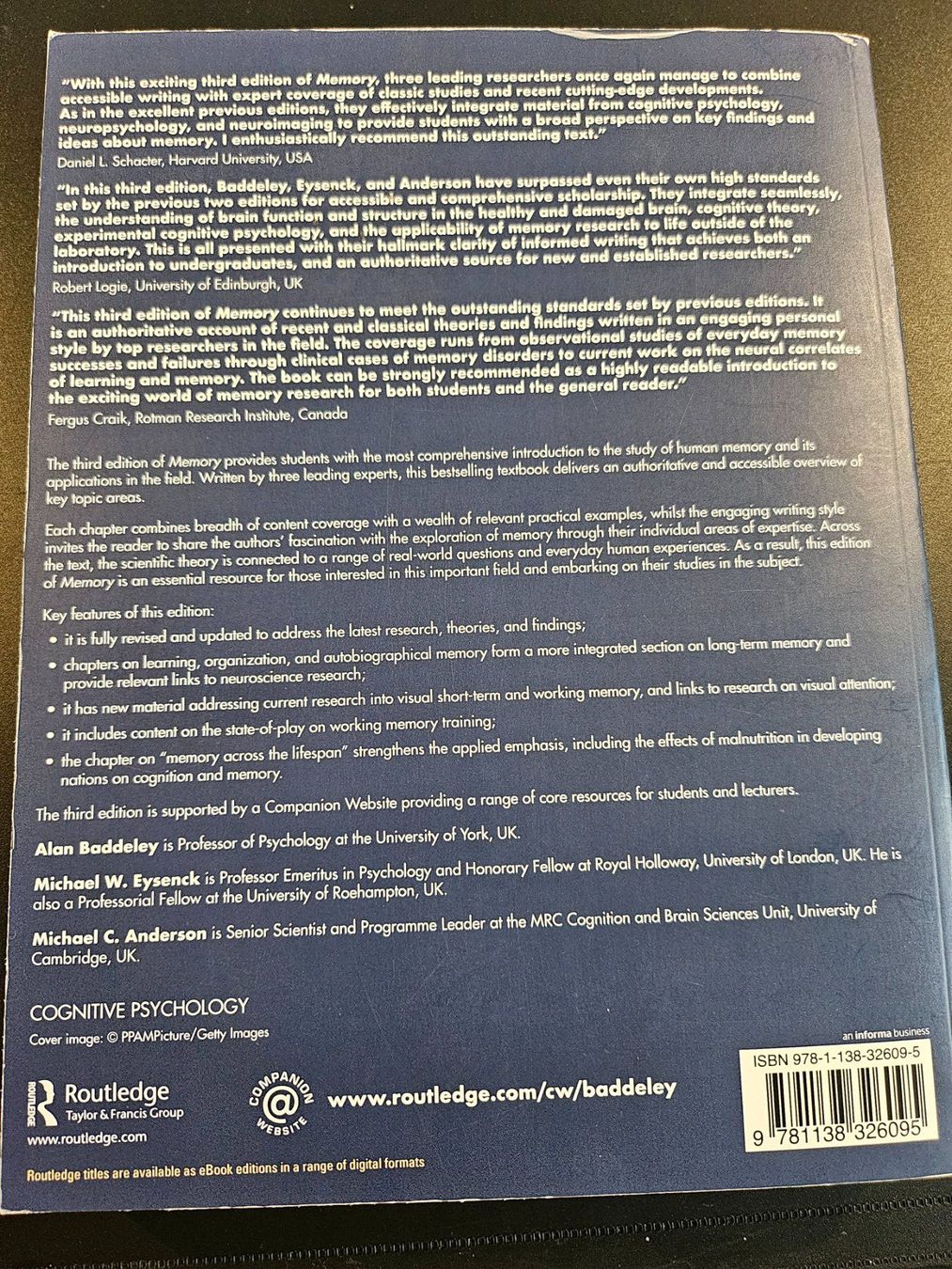 Libri: Memory – Third Edition | Baddeley, Eysenck & Anderson – Usato da Eglisau venduto da kar_2pfm 1