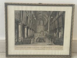 Gravure ancienne encadrée - Révolution française Notre-Dame