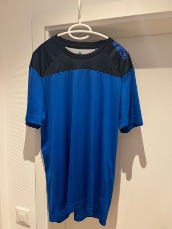 T-Shirt Adidas blau schwarz Grösse XL Climalite