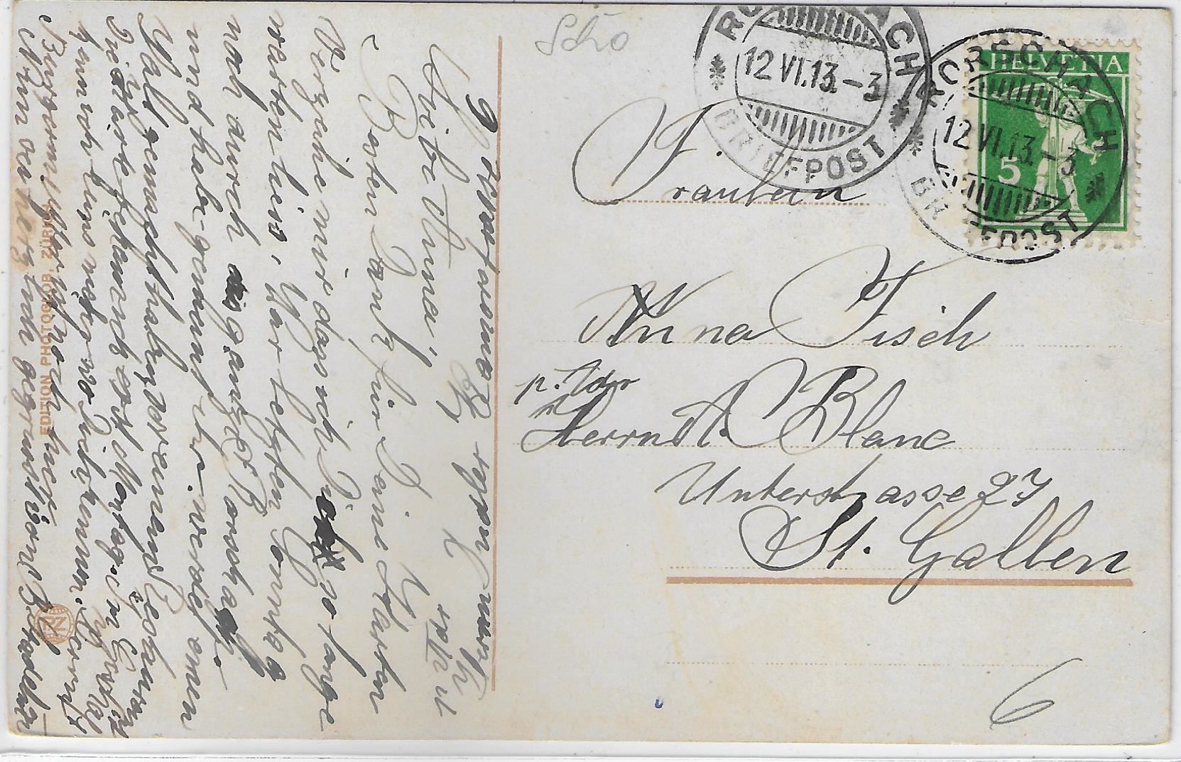 Cartoline postali: Rorschach - Generalansicht - Litho – Usato da Ettingen venduto da Kartenplanet 1