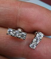 Boucles d'oreille argent diamants de moissanite de 0,6 ct