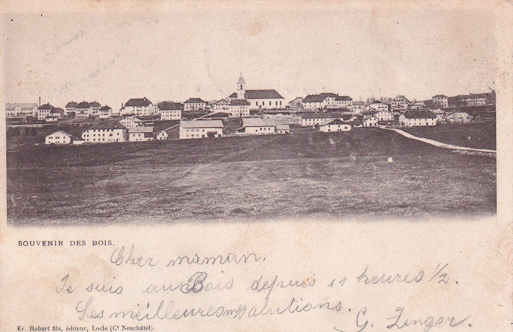 Cartoline postali: Les Bois   JU        en 1899 – Usato da Brig venduto da Valcards54