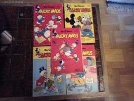 5 X Micky Maus Comics Walt Disney (60ER JAHR)MIT MMK-ZEITUNG