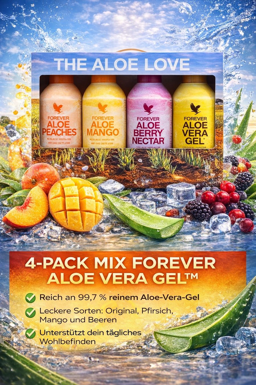 Cibi & Specialità: 4 Favorite Forever Aloe Drink – Nuovo e nell'imballaggio originale da Baar venduto da AloeLove