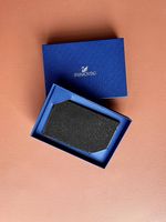 Swarovski Kartenetui Schwarz - Leder & Kristalle, Neu in OVP