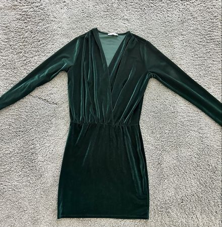 Zara Dress Velvet Green Size L Used