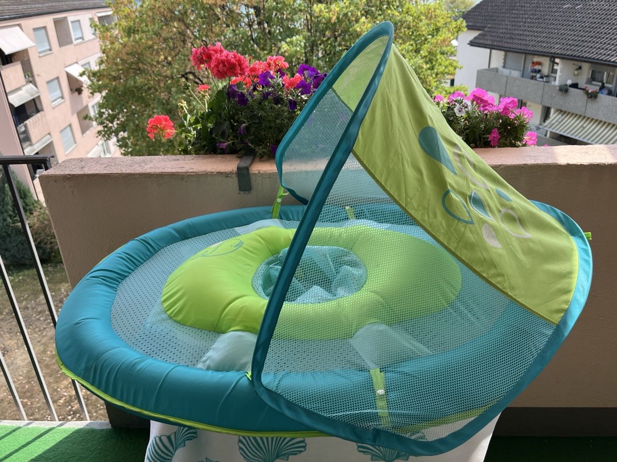 Salvagente: Swimways Babyschwimmsitz mit Sonnendach grün blau – Usato da Stäfa venduto da vic_x2d6