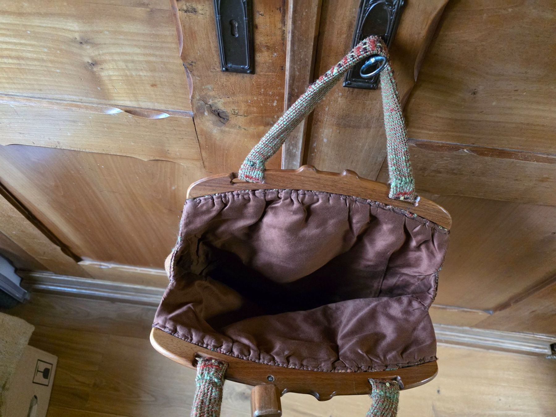 Borse da donna: Vintage Hand Tasche Stoff Holz – Usato da Walterswil BE venduto da Lonitti 6