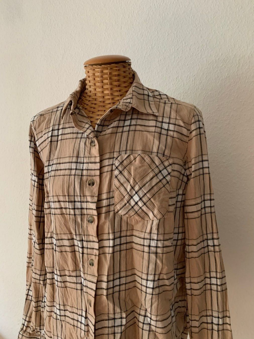 H&M Camicette: Hemdbluse beige kariert - 36 – Usato da Zürich venduto da Diazaio 1