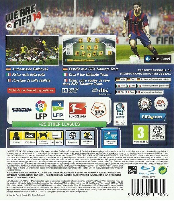 Giochi: PS3 - Fifa 14 – Usato da Embrach venduto da disc-planet 1