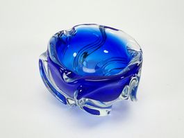 Murano-Stil Aschenbecher blau, 920 g,  Ø 12 cm