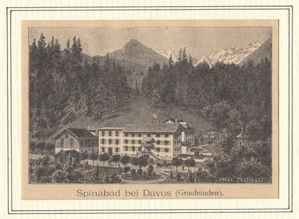 Incisioni: SPINABAD BEI DAVOS, HOLZSTICH 1892 – Antico da Grüningen venduto da Kartensammler