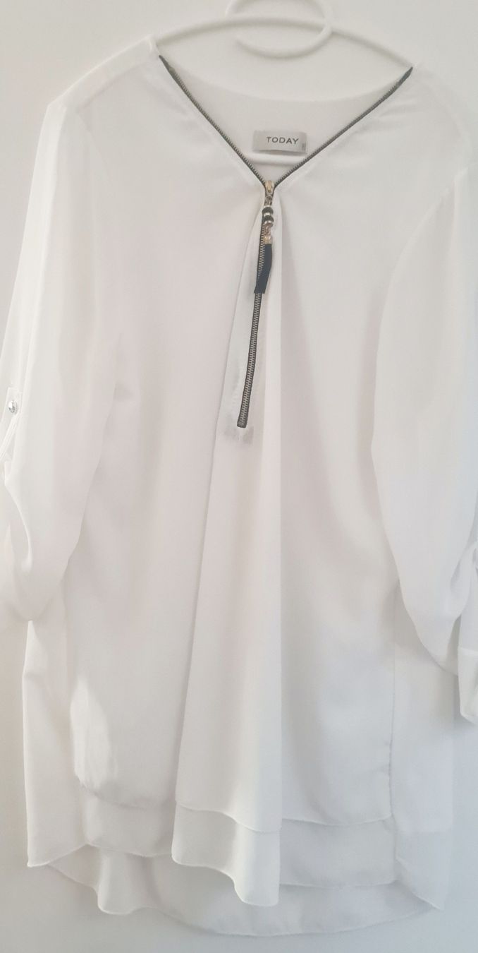 Blusen: Chemise blanche TODAY avec fermeture éclair T. XL – Gebraucht aus Epagny von Mjcee