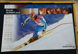 Schweizer Ski Fahrer -in Plakat Poster teilweise Unterschrif