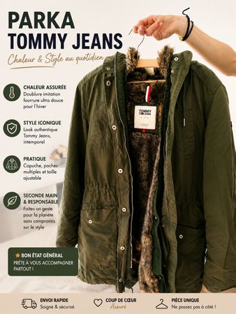 Parka Tommy hilfiger kaki, taille s