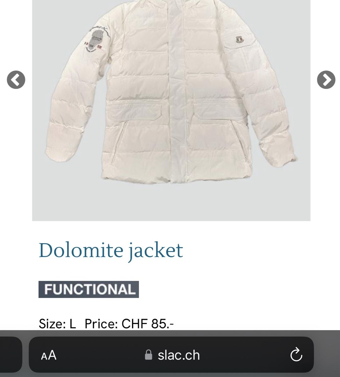 Dolomite Giacche: Dolomite Winter Jacket Size L White Functional – Nuovo (secondo la descrizione) da St. Gallen venduto da sourced_limited 4