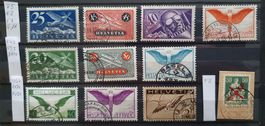 Lot ältere Flugpostmarken Schweiz Kat.600.- +