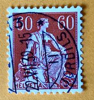 Nr.140 Sitzende Helvetia mit Schwert GESTEMPELT    