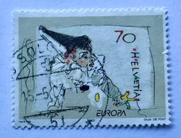 Nr.1051 Pierrot Spielt mit dem Faden Sondermarken GESTEMPELT