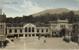 VEVEY - La Gare Kutschen VD gel. 1919!