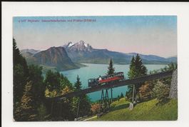 AK ca.1920 Rigi-Bahn Schnurtobelbrücke mit Pilatus