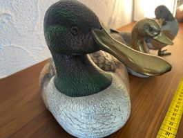 Malevolti Enten, Unikate, handbemalt, Messing Teile