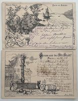 Biel-Bienne - 2 Postkarten Museum Schwab & Alstadt