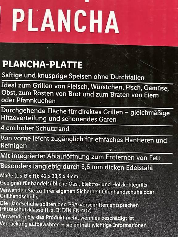 Griglie: Grill Plancha-Platte – Nuovo e nell'imballaggio originale da Winterthur venduto da frenki10 4