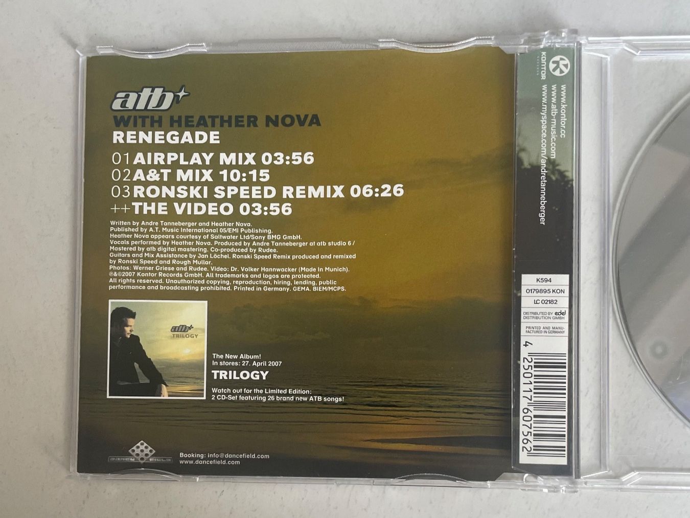 CDs: CD - Renegade - ATB - Heather Nova – Gebraucht aus Minusio von Pink222 3