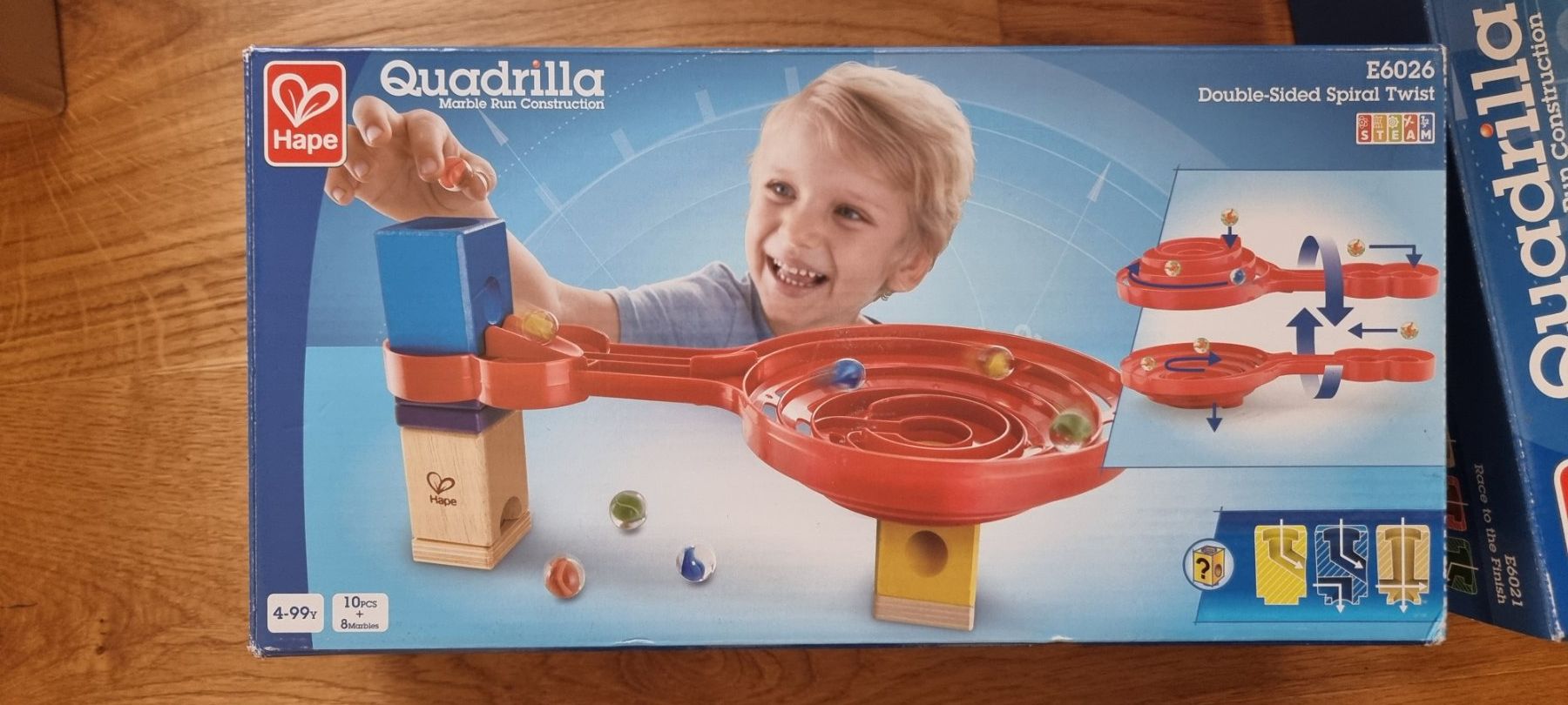 Quadrilla Giocattoli: Hape: 2 Quadrilla-Kugelbahn-Sets – Usato da Lachen SZ venduto da allesweg78