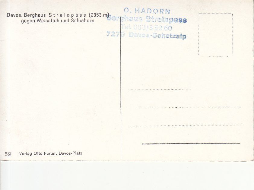 Cartoline postali: Davos Strelapass ca. 1950 – Usato da Bürglen TG venduto da StampGraf 1