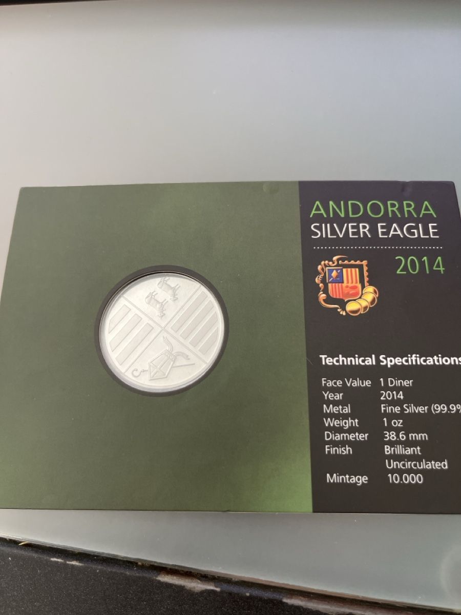 Alle Münzen: Andorra Silver Eagle 2014 1 Diner 1 oz Silber – Neu und originalverpackt aus Obergösgen von Prokofiev 3