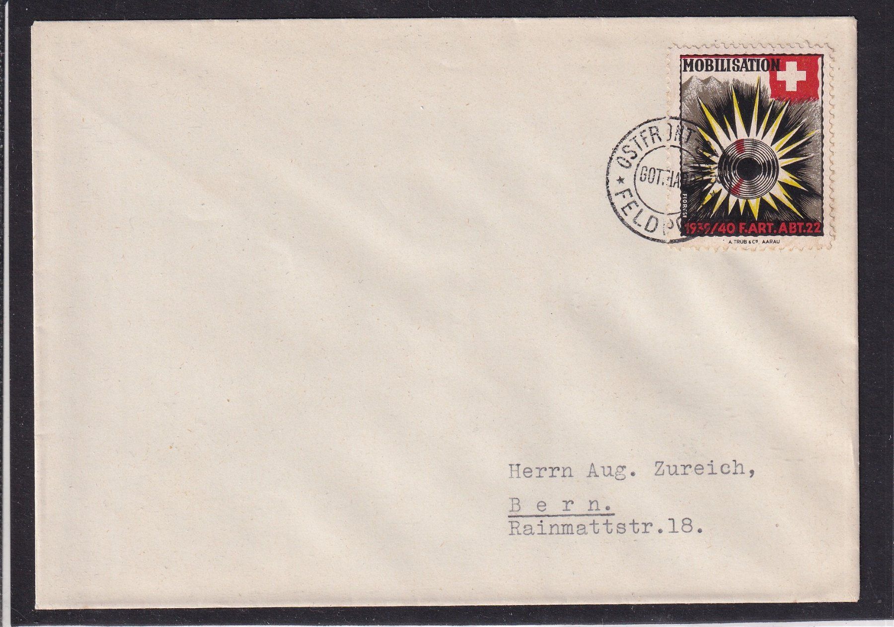 Tutti i francobolli: Militaire - Feldpost 1939/1940 - Lettre - Brief – Usato da Orvin venduto da Pyaeschli