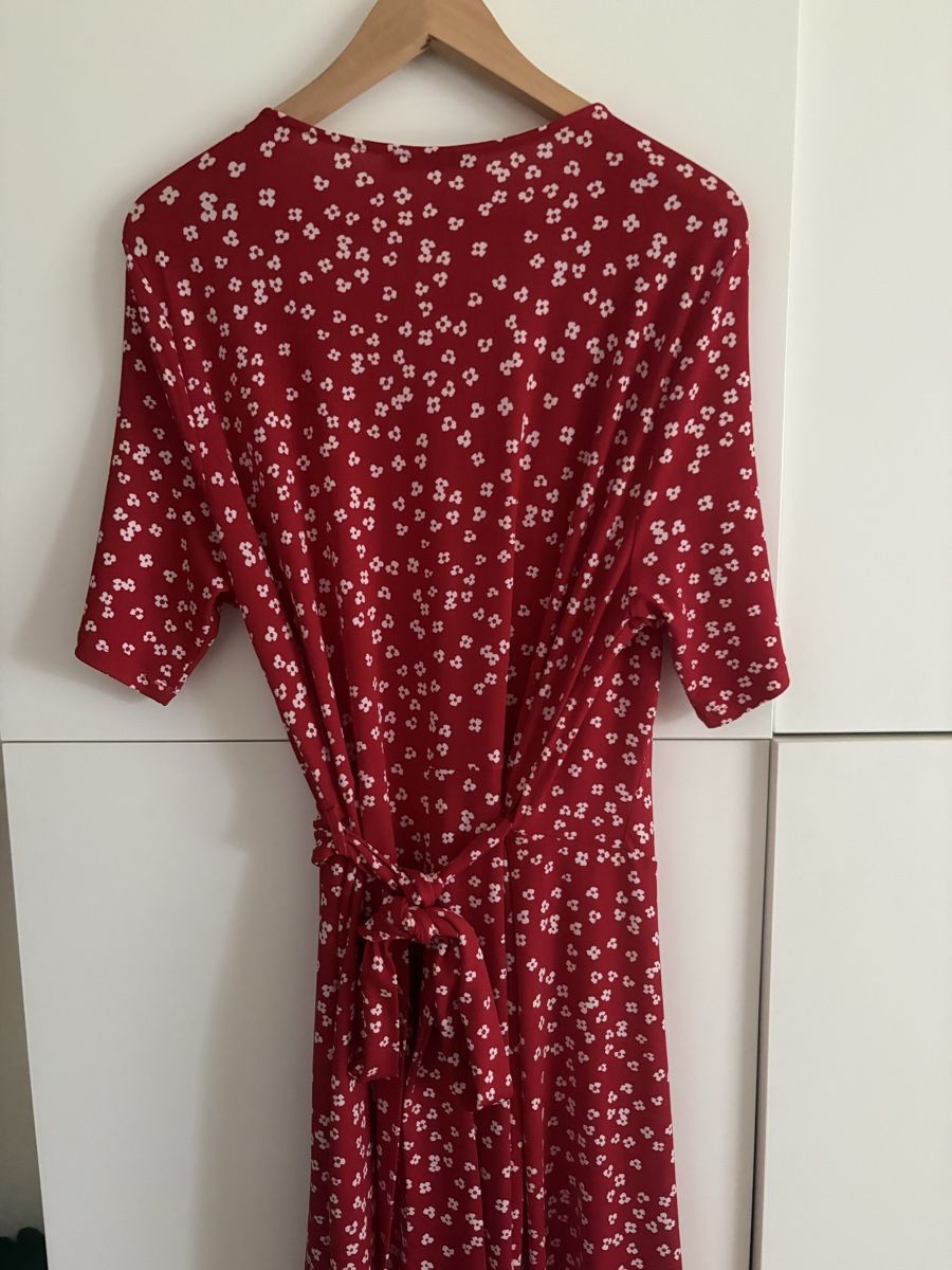 Mango Vestiti: Robe portefeuille Mango rouge fleurs taille L – Nuovo (secondo la descrizione) da Pully venduto da kaba07 4