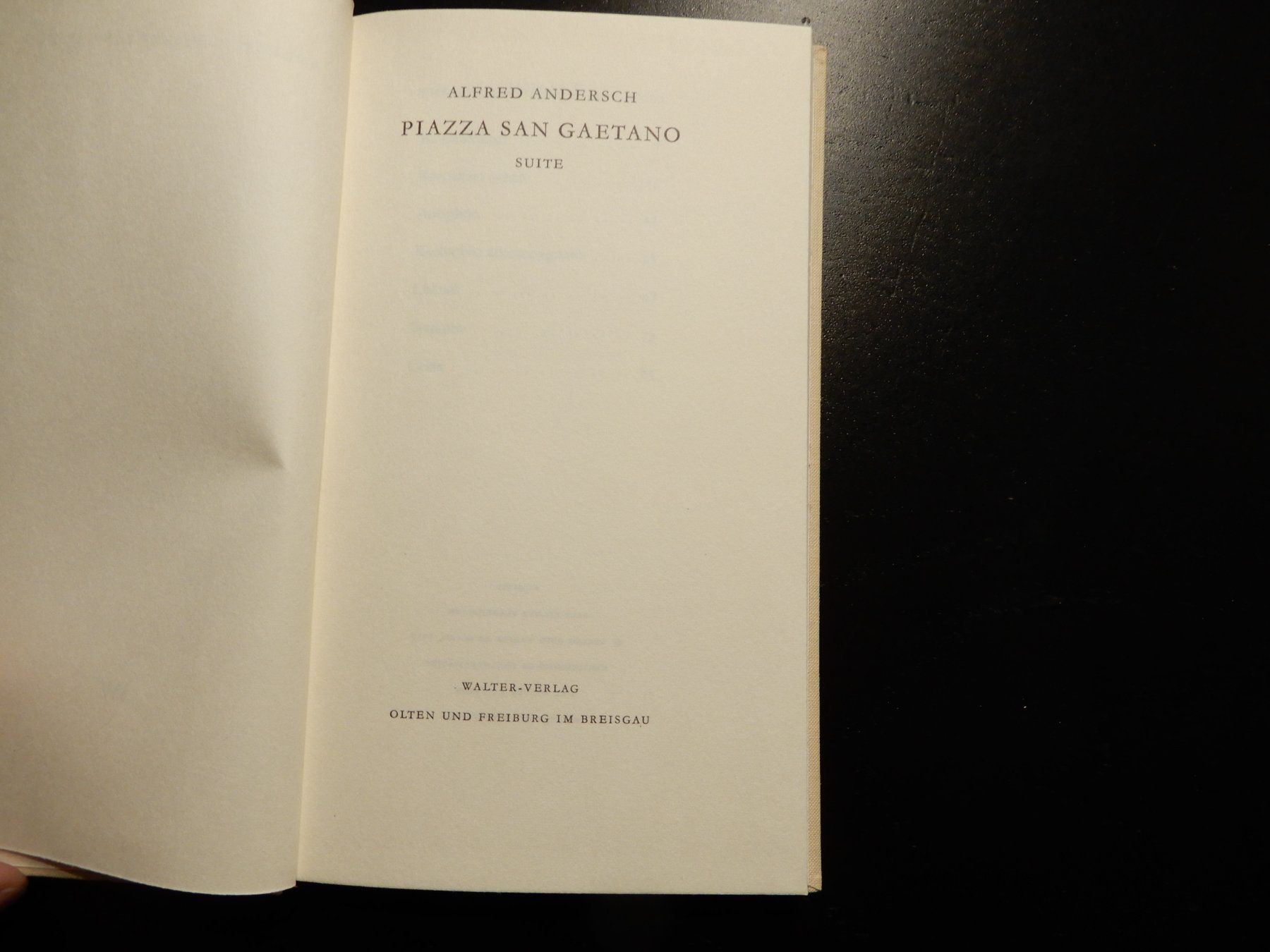 Bücher: Alfred Andersch Piazza San Gaetano Suite – Gebraucht aus Erstfeld von Mario_boe0 1