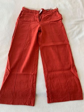 Sézane Hose Gr. 36/38 – Terracotta / Rostrot (mit Defekt)