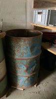 Vintage Oelfass, blau, ideal für Deko oder als Regentonne