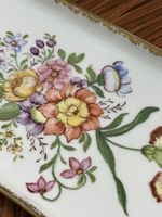 KPM Porzellan Schale / Platte Blumendekor Goldrand 1961