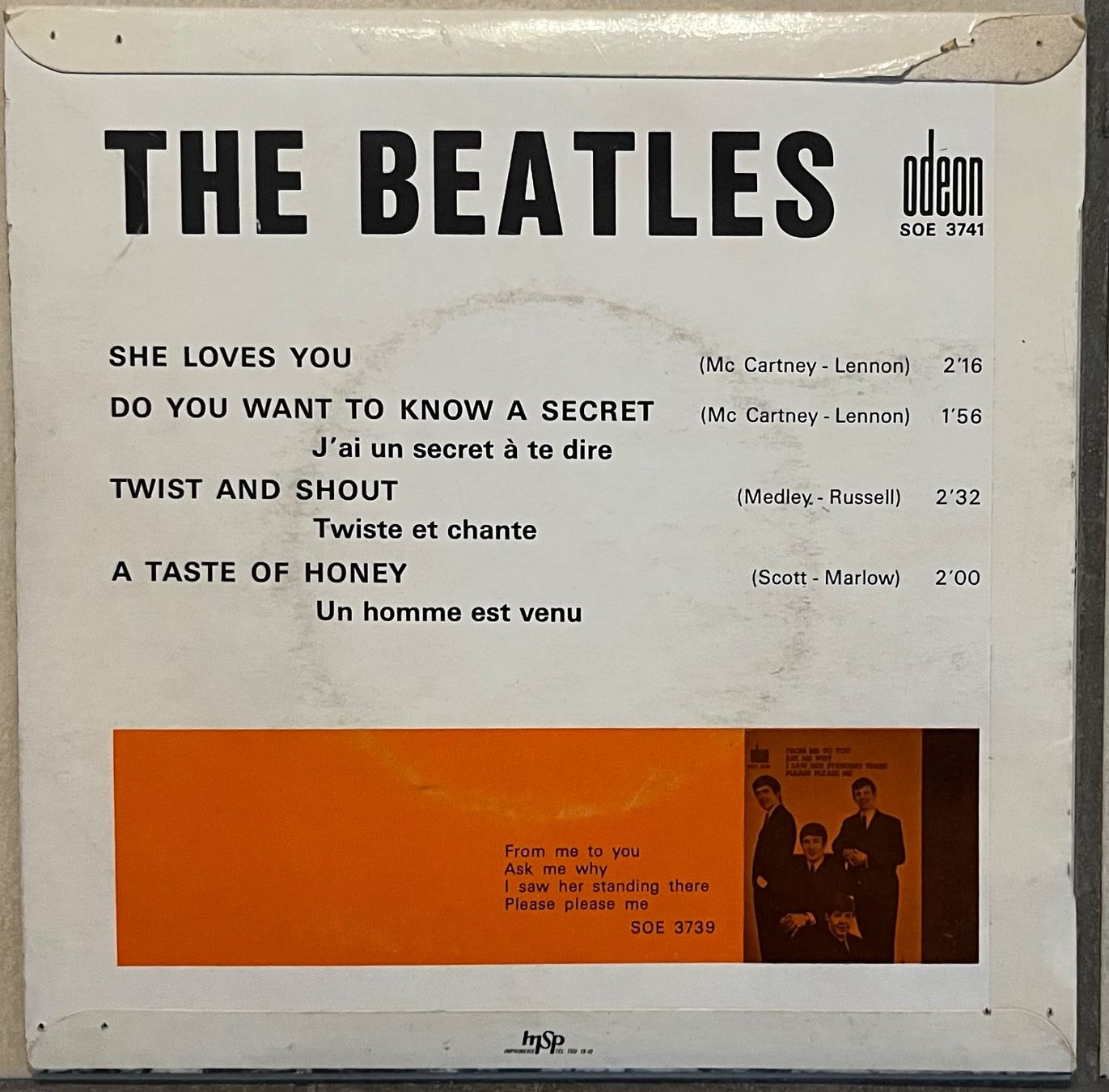 Schallplatten: THE BEATLES - SHE LOVES YOU – Gebraucht aus Bussigny von vinyl-pas-cher 1