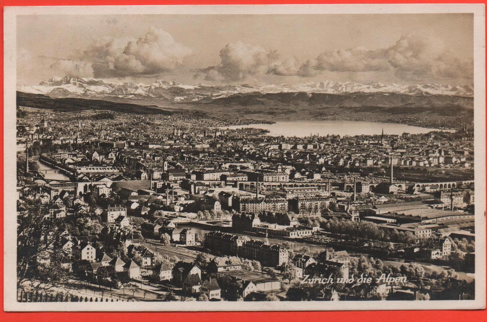 Cartoline postali: ZÜRICH und die Alpen – Usato da Jona venduto da philajona