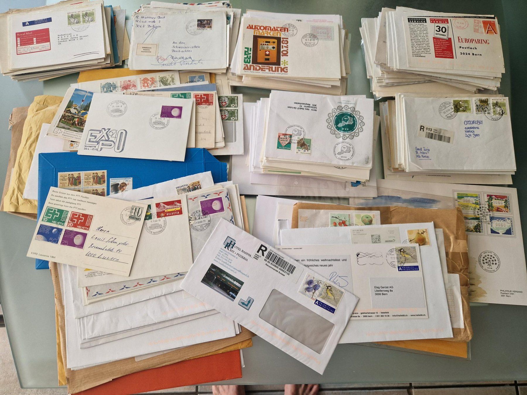 Tutti i francobolli: Postkarten & Briefe Sammlung  ca. 3.00 KG. Schweiz – Usato da Büetigen venduto da philat 1