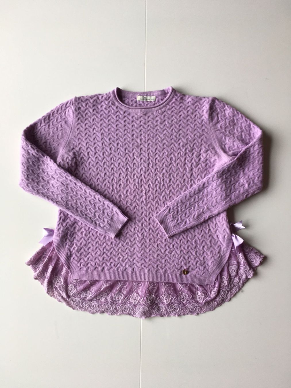Pulls & Sweat-shirts: Pull lilas dentelle jupe volant - taille L – D'occasion à Troinex par Irisglo 1