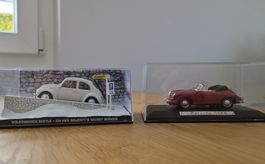 2 Modellautos VW Beetle und Porsche 356B