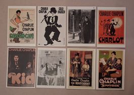 Charlie Chaplin lot de 8 cartes postales de divers films