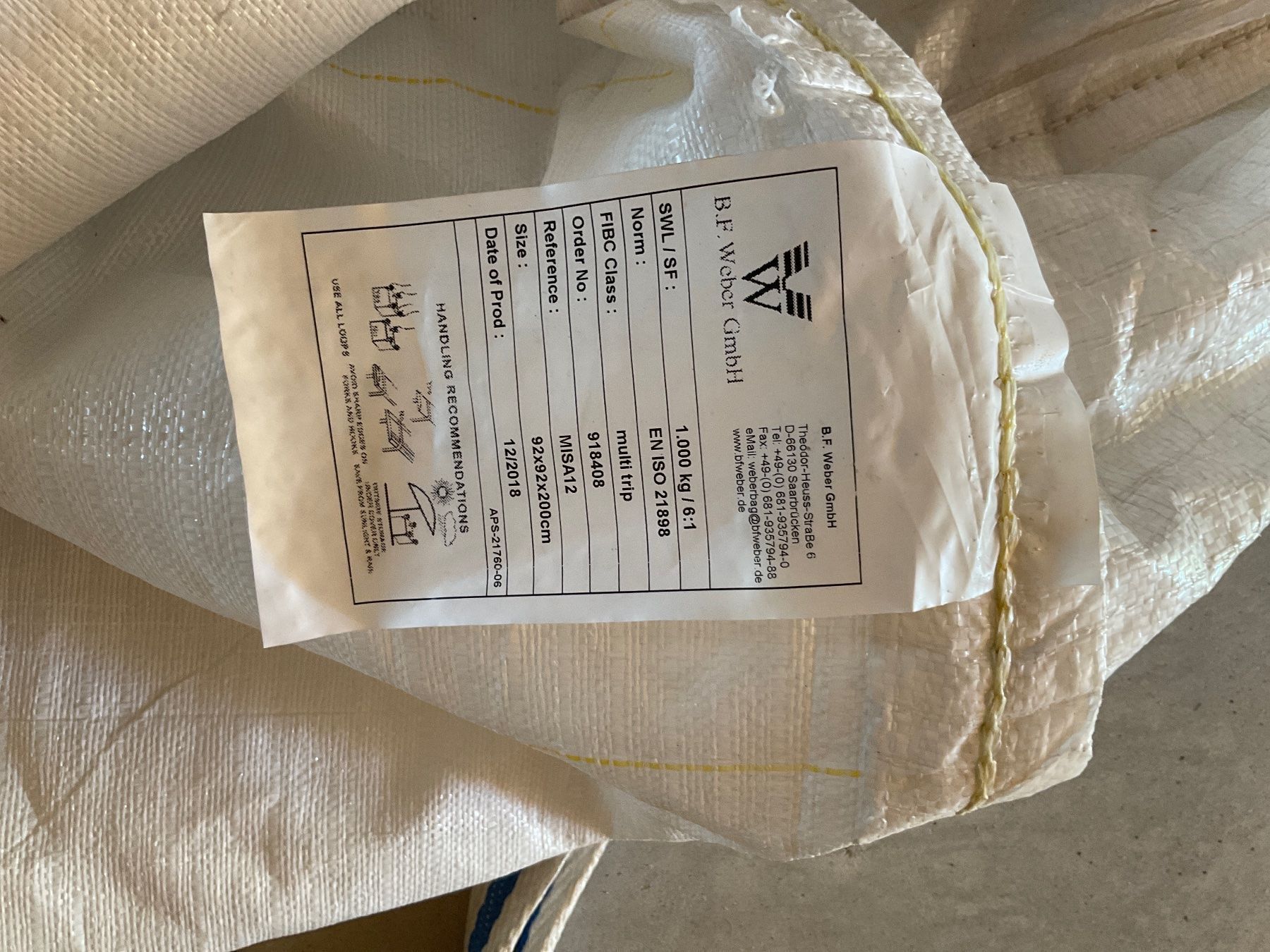 Borse: Big Bag Misapor 2m3 – Usato da Gretzenbach venduto da apm79 1