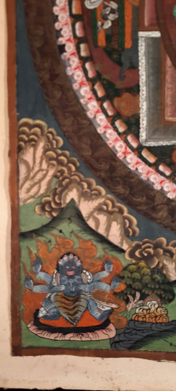 Gemälde: Antikes Thanka 39 x 55 cm – Gebraucht aus Herisau von Wisen 1