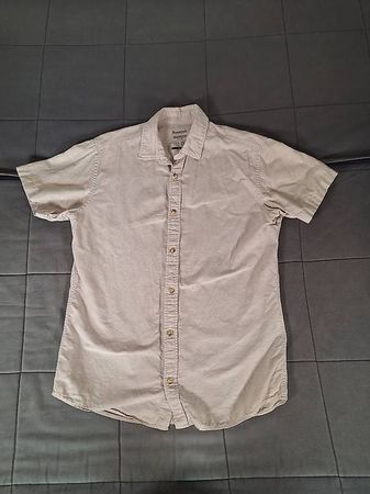 Beige linen summer shirt M