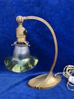Antik Jugendstil Tischlampe mit spezzielle Glasschirm H:33cm