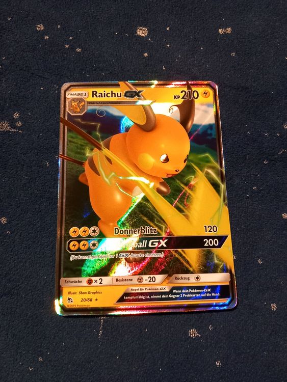 Carte Pokemon Raichu GX 20/68 Destinées Occultes - Français - Gradée 9